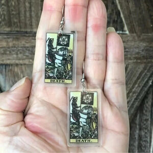 “Death” Tarot Card Handmade Drop Earrings